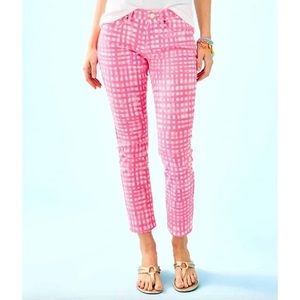 Lily Pulitzer Pink Gingham Jeans